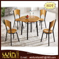 90cm wooden tea table design with 4 pretty chairs